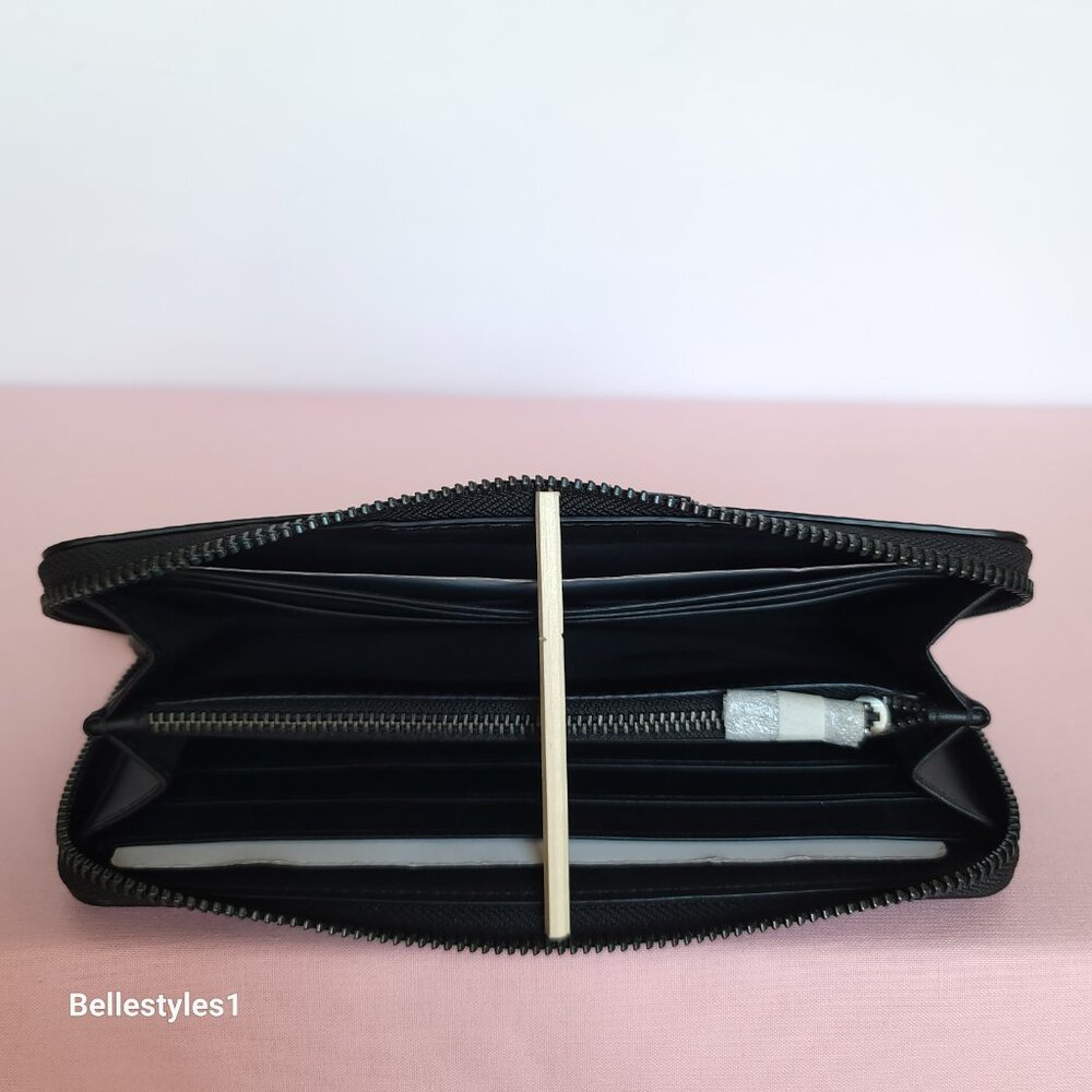 COACH Boxed Slim Accordion Signature Canvas & Leather Wallet w Back-slip pocket⭐ - Picture 14 of 16